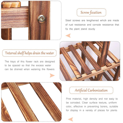 6 Tiered Wood Plant Flower Stand Shelf Planter Pots Shelves Rack Holder Display for Multiple Plants Indoor Outdoor Garden Patio    Home Decor Supply | Online Retail | ShoreShopper.com
