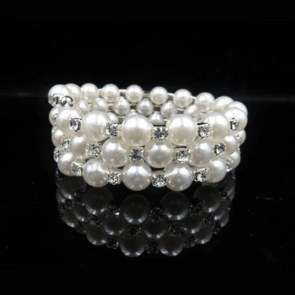 Wedding Bridal Jewelry Set String of Pearls Prom Silver Color Crystal Bracelet Necklace Earrings for Women jewellery sets    Home Decor Supply | Online Retail | ShoreShopper.com
