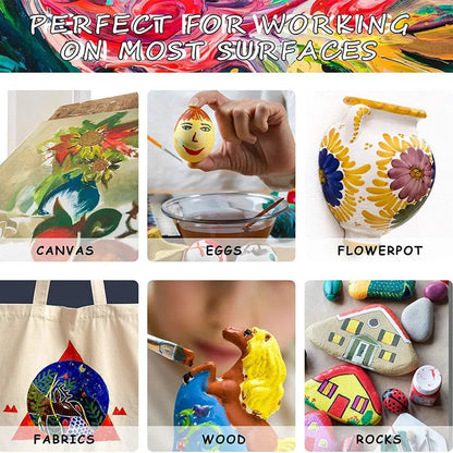 Acrylic Paint Set 12/24 Colors Craft Paint for Fabric/Clothing/Nail/Canvas/Rock Painting Waterproof Drawing Set Art Supplies    Home Decor Supply | Online Retail | ShoreShopper.com