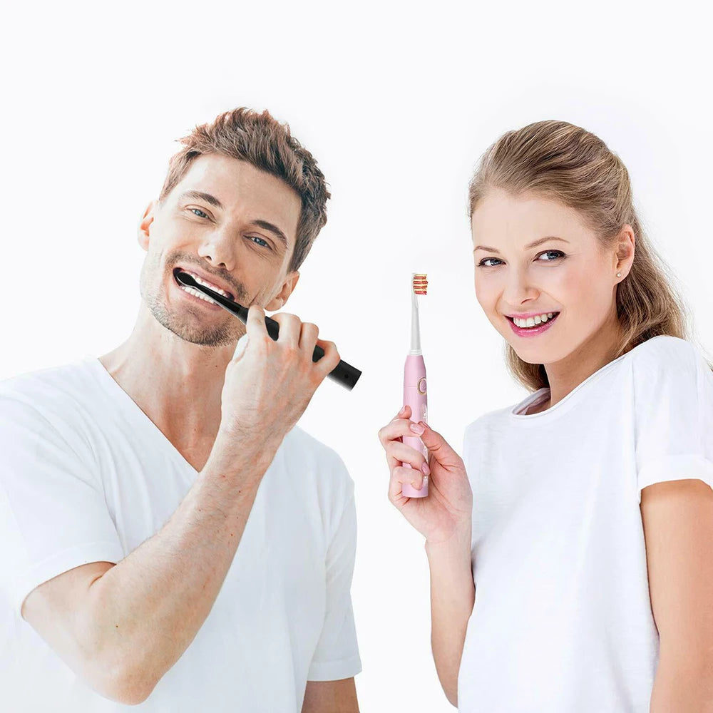 Fairywill Electric Sonic Toothbrush FW-507 USB Charge Rechargeable Adult Waterproof Electronic Tooth Brushes Replacement Heads s - ShoreCo.Shop