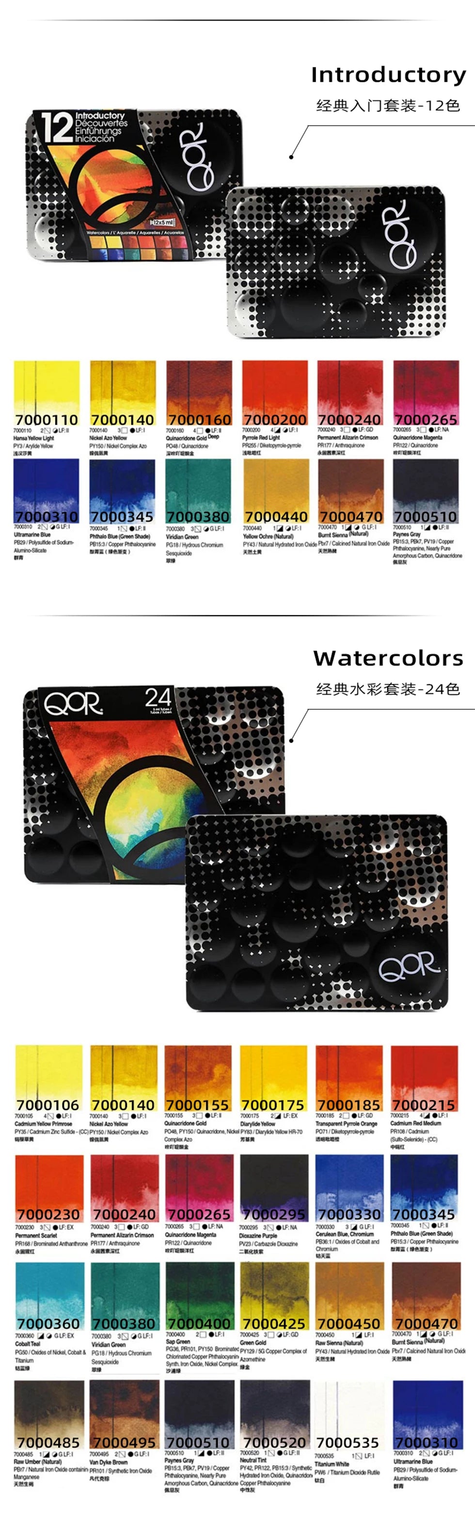 US QOR Artistic Watercolor Paints Set Tin box Pigment Solid Paint Set Palette High Concentration for Artist Painting Drawing    Home Decor Supply | Online Retail | ShoreShopper.com
