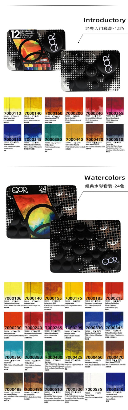 US QOR Artistic Watercolor Paints Set Tin box Pigment Solid Paint Set Palette High Concentration for Artist Painting Drawing    Home Decor Supply | Online Retail | ShoreShopper.com