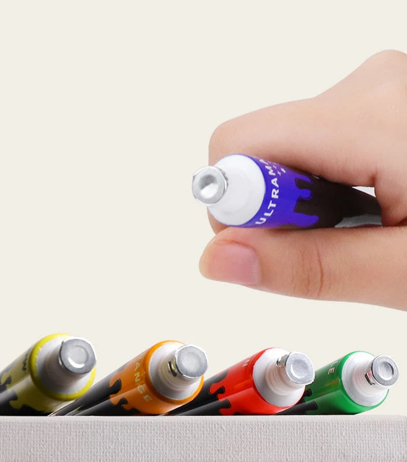 Acrylic Paints Set 12/24 Colors Professional Brush Set 12ml Tubes Artist Drawing Painting Pigment Hand Painted Wall Paint DIY    Home Decor Supply | Online Retail | ShoreShopper.com