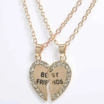 Gooden Friends Love English Pendant Pendant Necklace Fashion Two Rhinestones Alloy Flap Best Friends Necklace New Product Launch