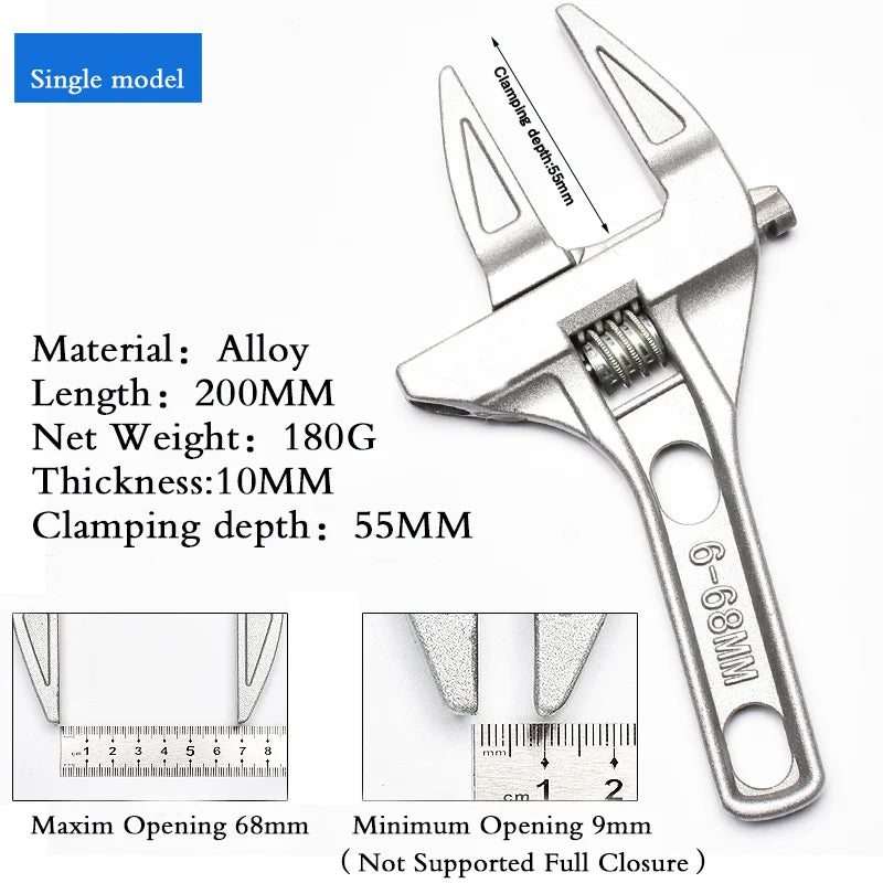 Adjustable Wrench Universal Monkey Spanner Multi-function plumbing Hand Tools Nut Sink Wrench Bathroom Pipe Large Open Spanner    Home Decor Supply | Online Retail | ShoreShopper.com