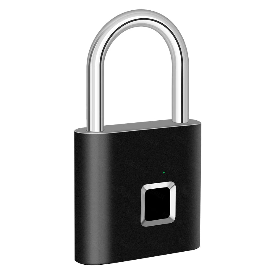 KERUI Smart Fingerprint Padlock Waterproof Fingerprint Keyless Door Lock Type C Rechargeable Security Padlock for House - ShoreCo.Shop
