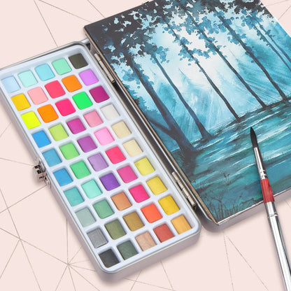 Seamiart 50/72/90/100 Color Solid Watercolor Paint Set Basic Neone Glitter Watercolor Pigments for Drawing Art Paint Supplies    Home Decor Supply | Online Retail | ShoreShopper.com