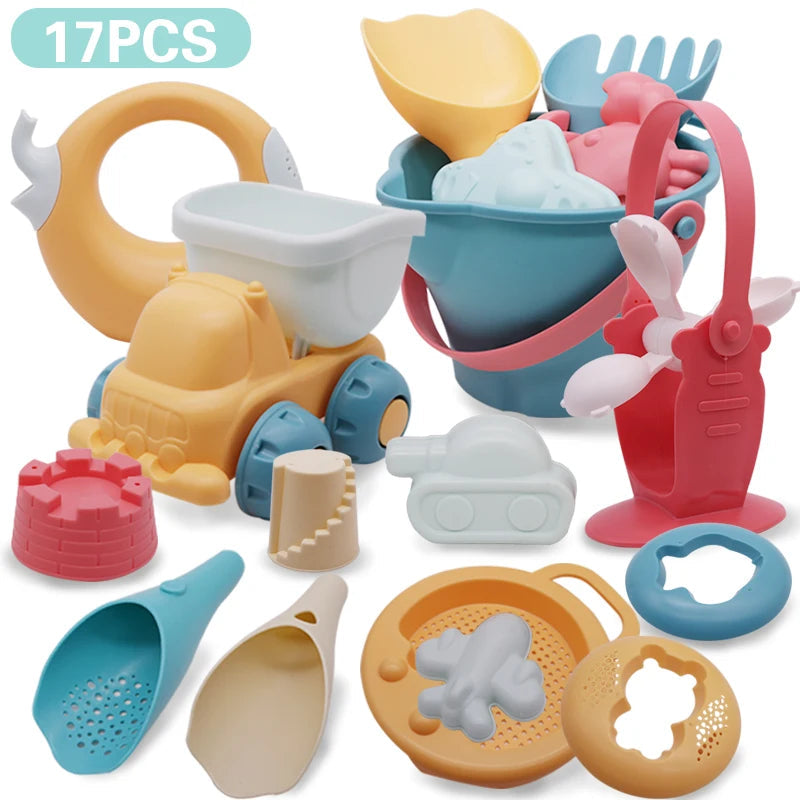 Beach Toys for Kids Gifts 5-17pcs Baby Beach Game Toys Children Sandbox Set Kit Summer Toys for Beach Play Sand Water Play Cart    Your Coastal Marketplace | Shoreshopper.com