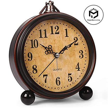 Vintage Hangable Battery Alarm Clock Metal Night Light Super Silent Table Desk Quartz Clock Time For Bedroom Bedside Desk Shelf    Home Decor Supply | Online Retail | ShoreShopper.com