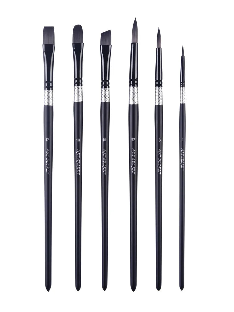 ArtSecret High Grade Multi-Functional Brush 2420 6PC/Set Painter Pen Synthetic Hair Aluminum Ferrule Wooden Handle Art Supplies    Home Decor Supply | Online Retail | ShoreShopper.com