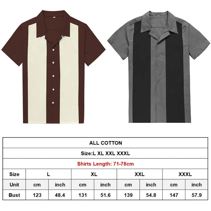 Vertical Striped Shirt Men Short Sleeve Work Men's Bowling Shirts for Men Cotton Summer Blouse Men Plus Size Male Clothing    Home Decor Supply | Online Retail | ShoreShopper.com