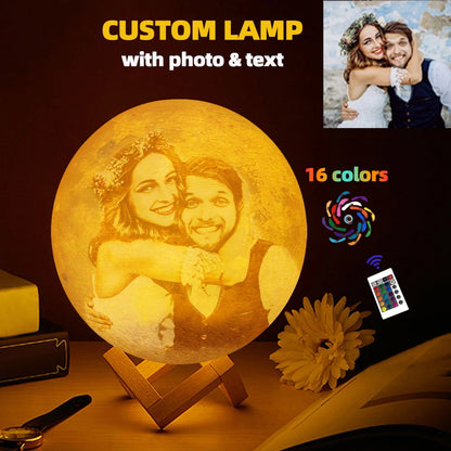 3D Printing Moon Lamp Personalized Photo Text Customized USB Night Light Birthday Mother Day Valentine's Christmas Lunar Gift - ShoreCo.Shop