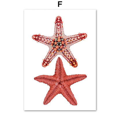Marine Life Hippocampus Starfish Coral Wall Art Canvas Painting Nordic Posters And Prints Pictures For Living Room Home Decor    Your Coastal Marketplace | Shoreshopper.com
