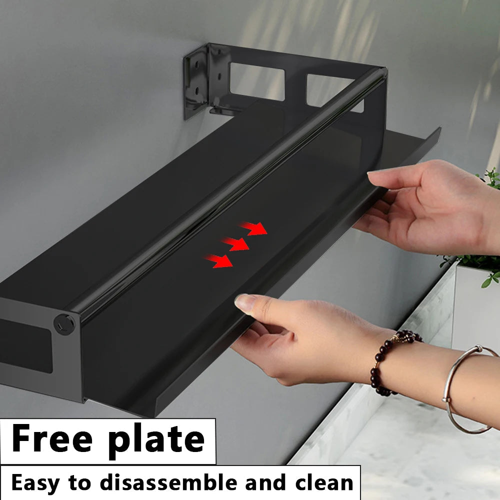 Bathroom Shelves  30-60cm Aluminum Alloy Matte Black Kitchen Wall Shelf Shower Shampoo Storage Rack Bathroom Accessories    Home Decor Supply | Online Retail | ShoreShopper.com