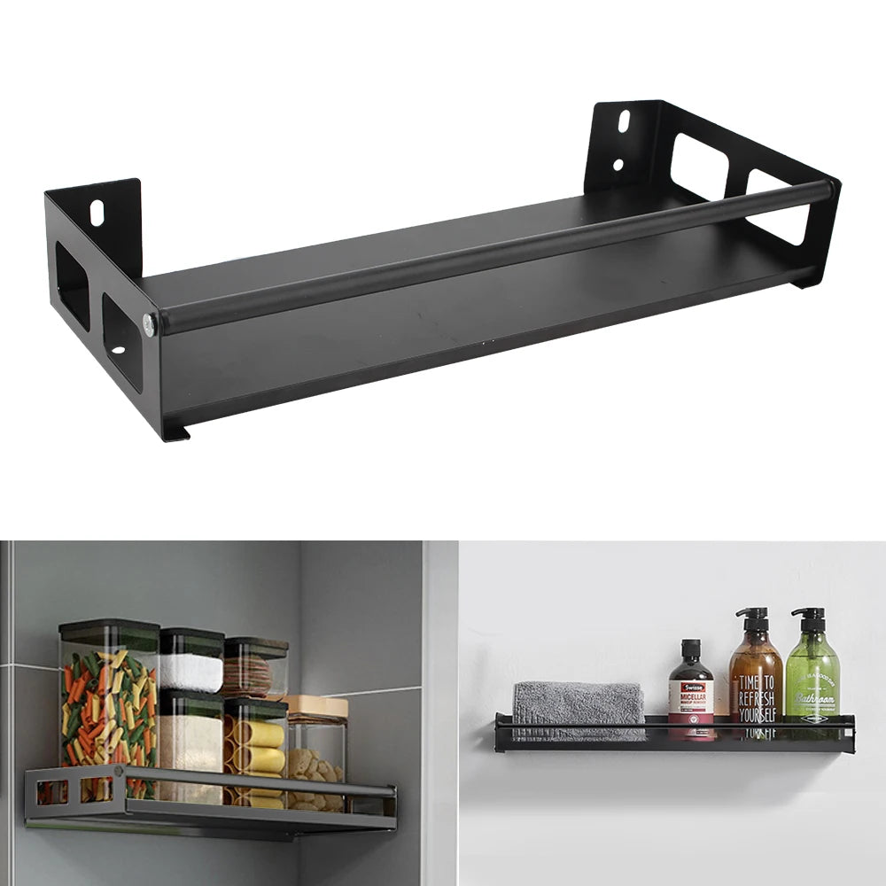 Bathroom Shelves  30-60cm Aluminum Alloy Matte Black Kitchen Wall Shelf Shower Shampoo Storage Rack Bathroom Accessories    Home Decor Supply | Online Retail | ShoreShopper.com