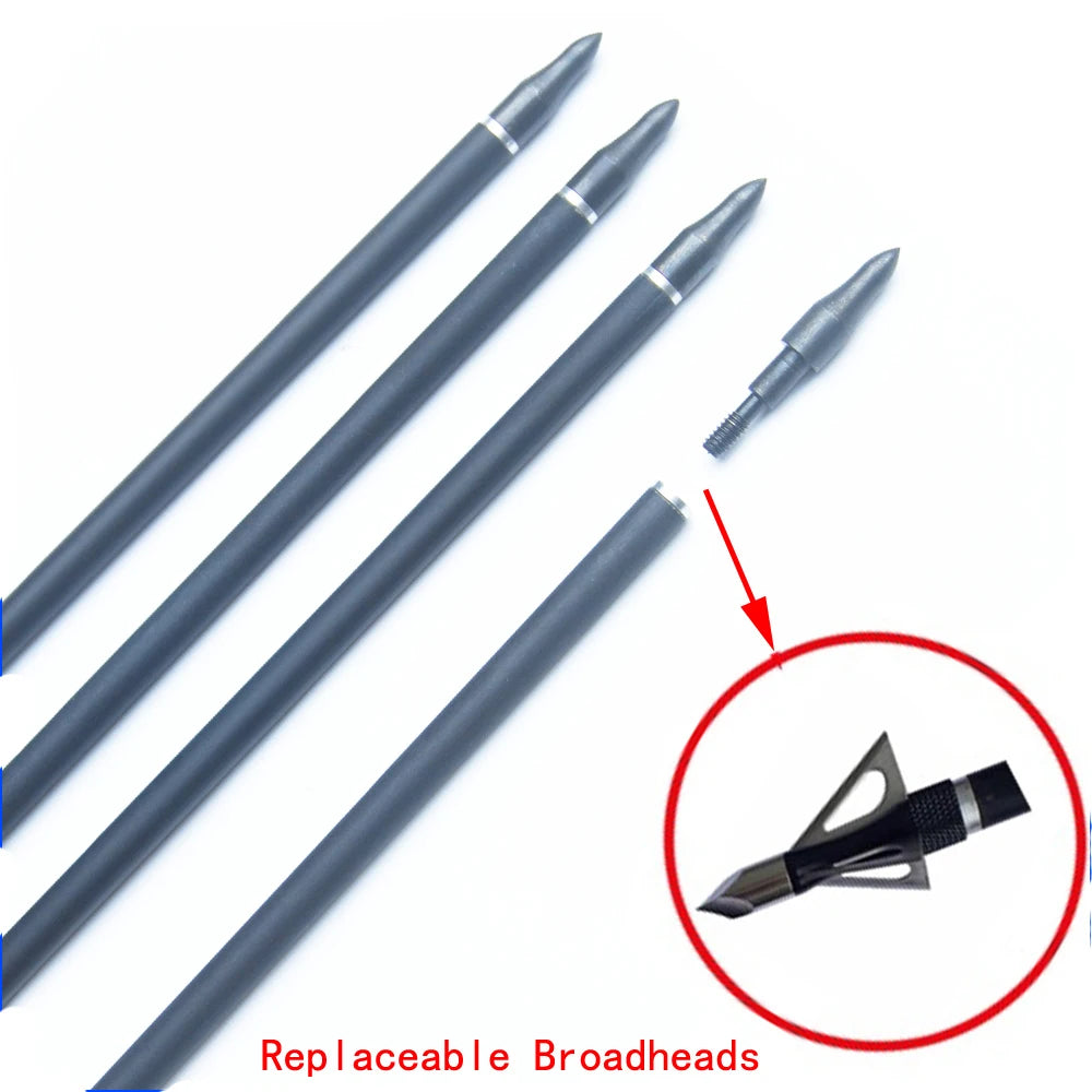 New Spine 500 Carbon Arrow With Replaceable Arrowhead 28"/30"/31"Length Archery for Compound/Recurve Bow Hunting - ShoreCo.Shop