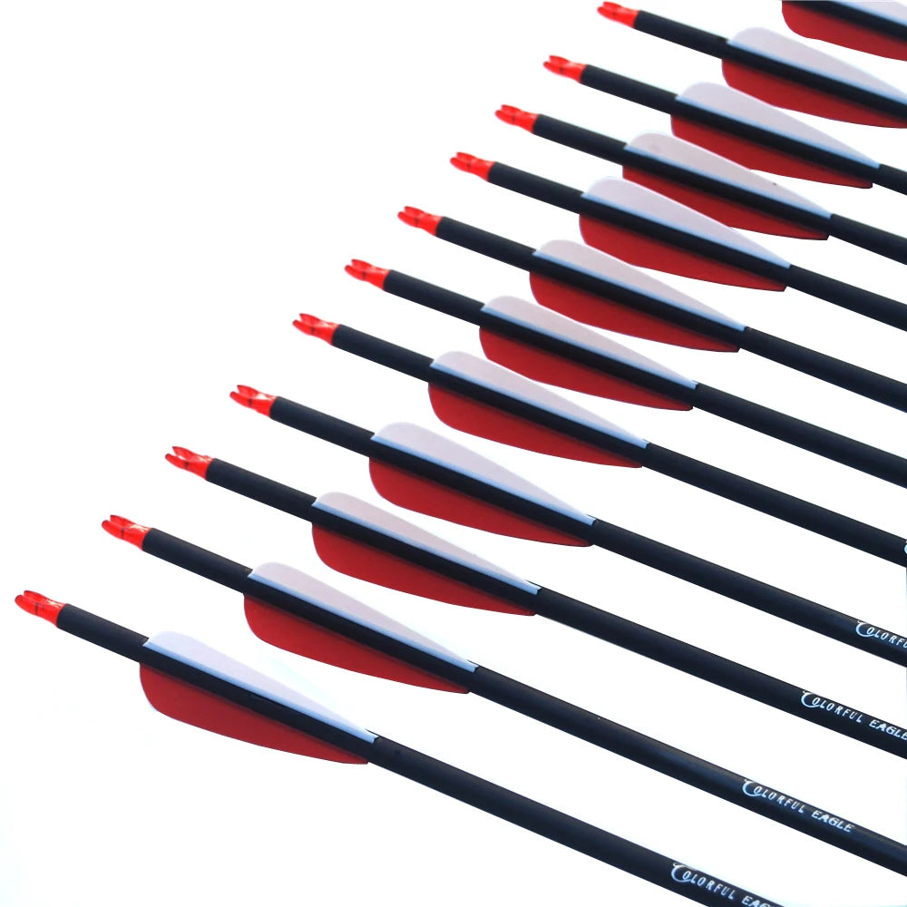 New Spine 500 Carbon Arrow With Replaceable Arrowhead 28"/30"/31"Length Archery for Compound/Recurve Bow Hunting - ShoreCo.Shop