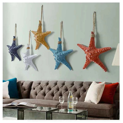 Conch Starfish Beach Decor Nautical Home Bedroom Living Room Hanging Vase Creative Background Wall Decoration Seashells