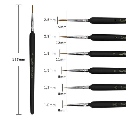 SeamiArt 6Pcs Fine Hook Line Pen Different Size 000 00 0 1 2 3 Paint Brush Artist Gouche Watercolor Acrylic Painting Supplies    Home Decor Supply | Online Retail | ShoreShopper.com