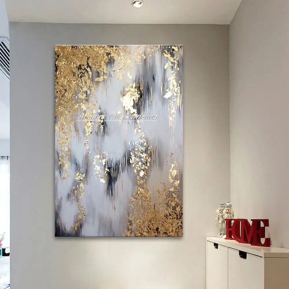 Arthyx,Handpainted Texture Abstract Golden Oil Paintings,Modern Canvas Art Large Wall Pictures Living Room Decor Home Decoration    Home Decor Supply | Online Retail | ShoreShopper.com