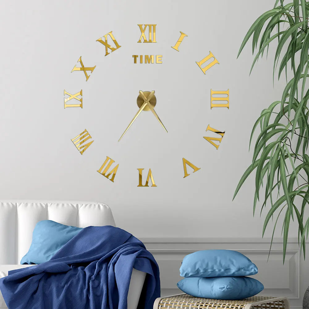2D/3D Large Roman Numeral Acrylic Mirror Wall Clock Sticker Fashion DIY Quartz Clocks Watch Home Decoration Living Room Stickers    Home Decor Supply | Online Retail | ShoreShopper.com