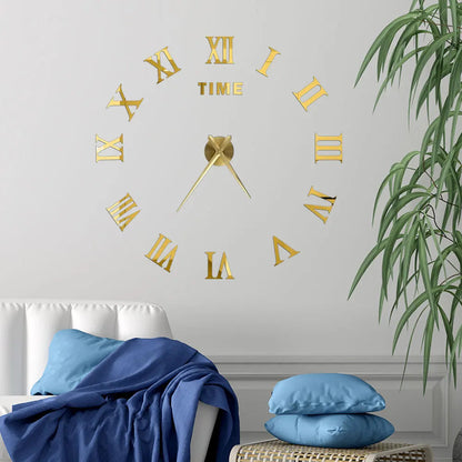 2D/3D Large Roman Numeral Acrylic Mirror Wall Clock Sticker Fashion DIY Quartz Clocks Watch Home Decoration Living Room Stickers    Home Decor Supply | Online Retail | ShoreShopper.com