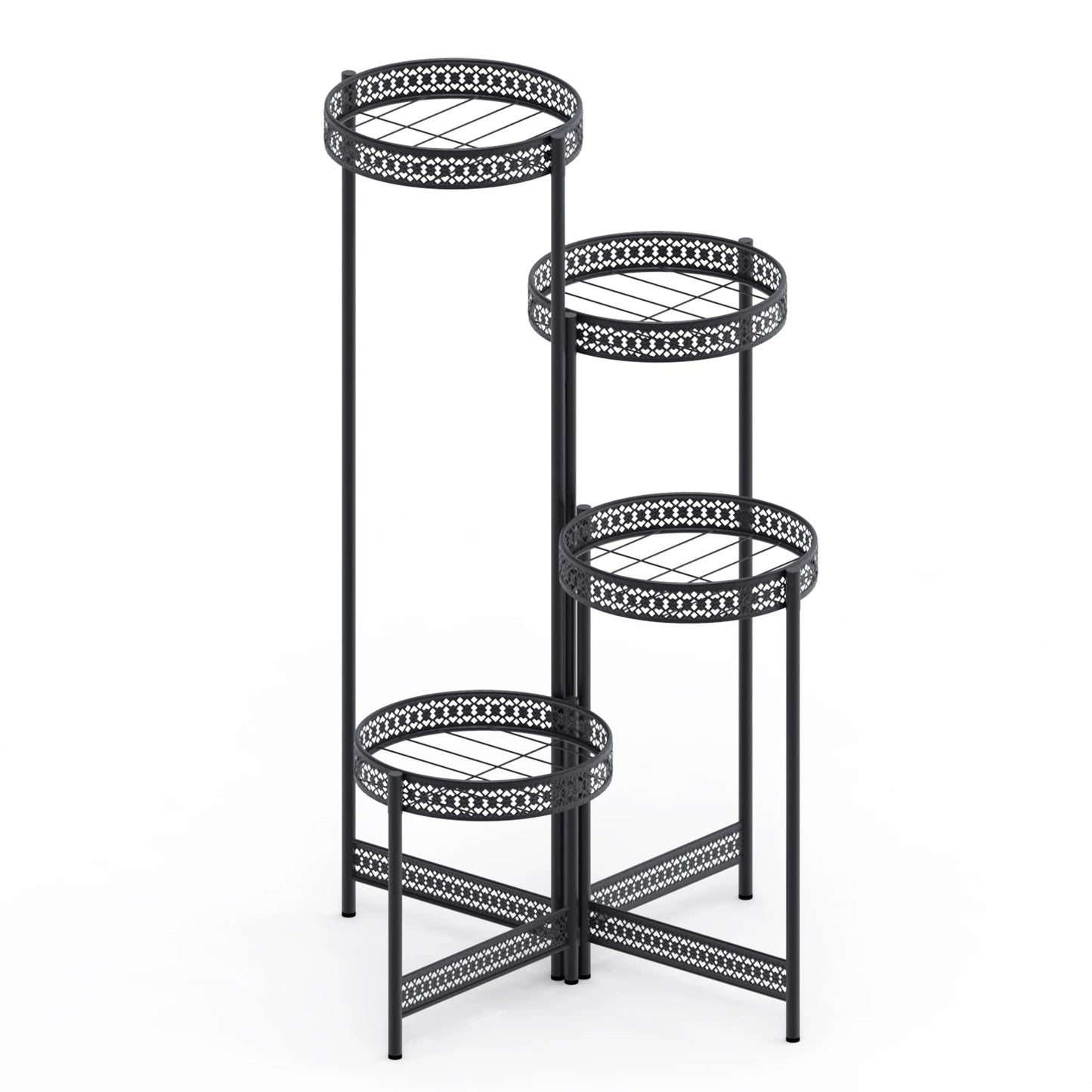 3/4 Tier Metal Plant Stand Indoor Black Tall Flower Pot Holder Display Rack Foldable for Patio Garden Living Room Corner Balcony    Home Decor Supply | Online Retail | ShoreShopper.com
