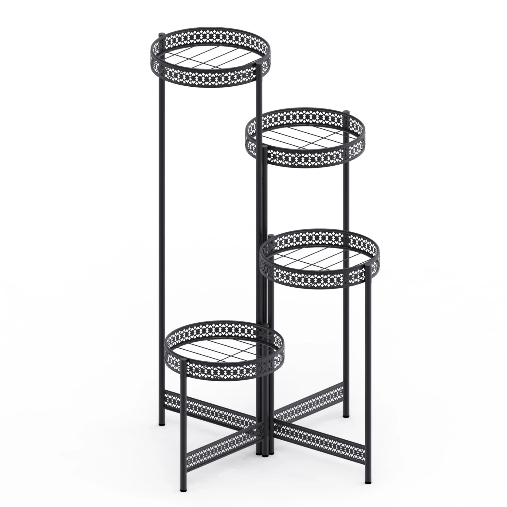 3/4 Tier Metal Plant Stand Indoor Black Tall Flower Pot Holder Display Rack Foldable for Patio Garden Living Room Corner Balcony    Home Decor Supply | Online Retail | ShoreShopper.com