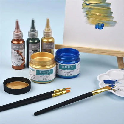 New 60ml Gold Paint Metallic Acrylic Paint,Waterproof Not Faded For Statuary Coloring DIY Hand Clothes Painted Graffiti Pigments    Home Decor Supply | Online Retail | ShoreShopper.com