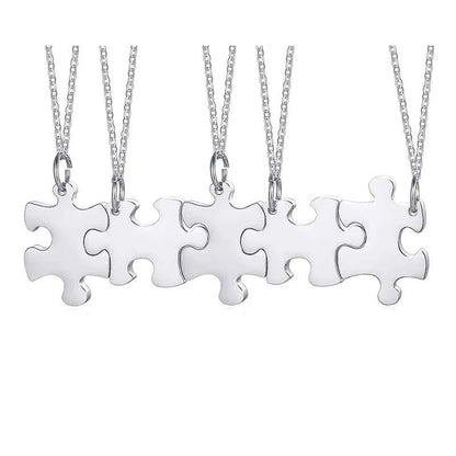 Personalized Puzzle Necklace Friendship Customized Pendant 2/3/4/5 Pieces Best Friends BFF Stainless Steel Bridesmaid Gift