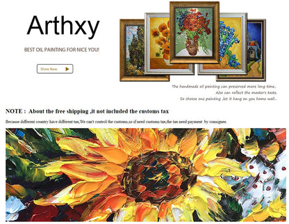 Arthyx,Handpainted Texture Abstract Golden Oil Paintings,Modern Canvas Art Large Wall Pictures Living Room Decor Home Decoration    Home Decor Supply | Online Retail | ShoreShopper.com