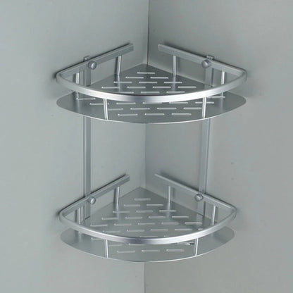 Bathroom Shelf Screws Fixed Durable Aluminum 2 Tiers Shower Shelf Kitchen Storage Holder Shampoo Soap Cosmetic Organizer Shelf    Home Decor Supply | Online Retail | ShoreShopper.com