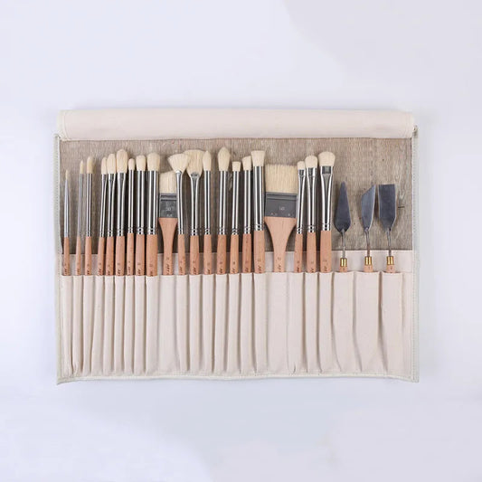 ArtSecret New Arrival 2288 24/Set Oil And Acrylic Painting Brush Hog Bristle Straw Mat Pouch&Canvas Pocket Artist Art Supplies    Home Decor Supply | Online Retail | ShoreShopper.com
