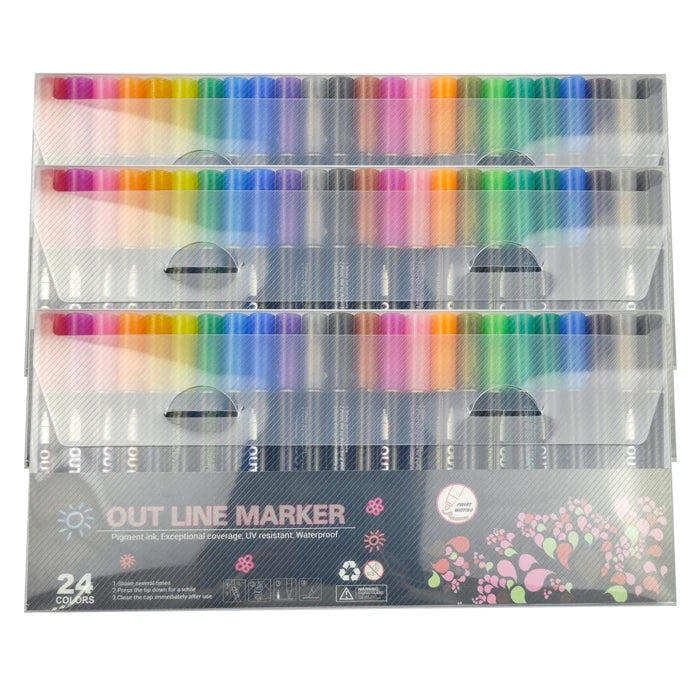 Customized Non-Toxic Glitter Outline Markers Double Colors Set Packaging    Home Decor Supply | Online Retail | ShoreShopper.com