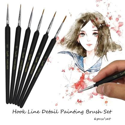 SeamiArt 6Pcs Fine Hook Line Pen Different Size 000 00 0 1 2 3 Paint Brush Artist Gouche Watercolor Acrylic Painting Supplies    Home Decor Supply | Online Retail | ShoreShopper.com