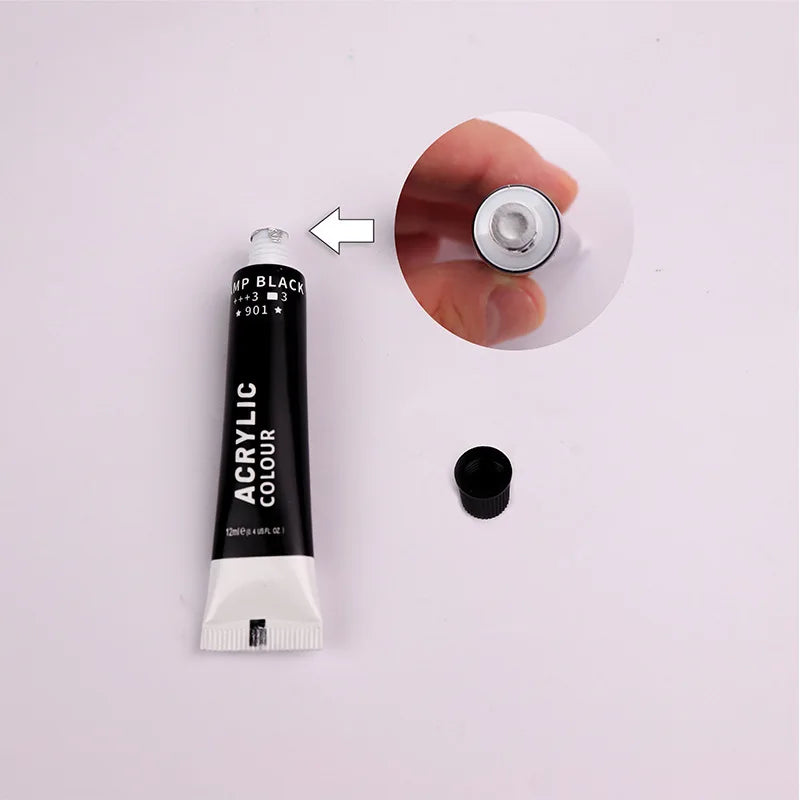 Acrylic Paints Set 12/24 Colors Professional Brush Set 12ml Tubes Artist Drawing Painting Pigment Hand Painted Wall Paint DIY    Home Decor Supply | Online Retail | ShoreShopper.com