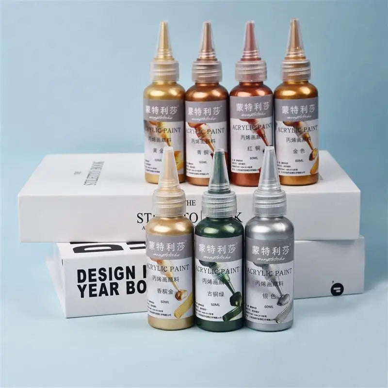 New 60ml Gold Paint Metallic Acrylic Paint,Waterproof Not Faded For Statuary Coloring DIY Hand Clothes Painted Graffiti Pigments    Home Decor Supply | Online Retail | ShoreShopper.com