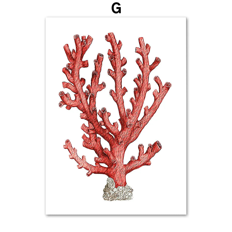 Marine Life Hippocampus Starfish Coral Wall Art Canvas Painting Nordic Posters And Prints Pictures For Living Room Home Decor    Your Coastal Marketplace | Shoreshopper.com