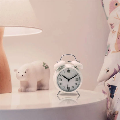 4 Inch Twin Bell Loud Alarm Clock Metal Frame 3D Dial with Backlight Battery Operate Desk Table Alarm Clock For Home and Office    Home Decor Supply | Online Retail | ShoreShopper.com
