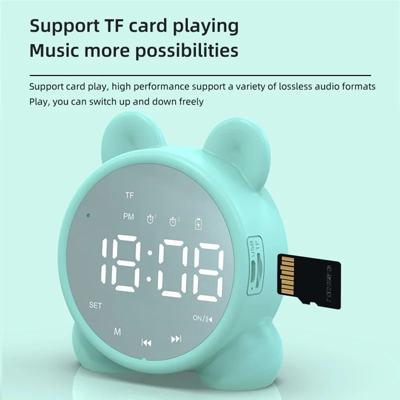Bluetooth Mirror Table Clock Kids Alarm Clock Cute Cat Digital Alarm Clock For Kids Bedside Clock Children'S Sleep Led Clocks    Home Decor Supply | Online Retail | ShoreShopper.com