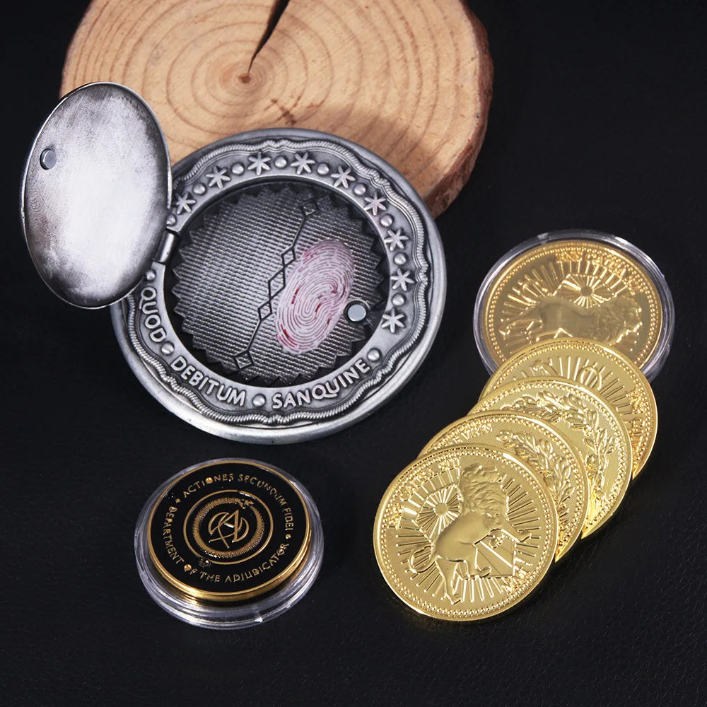 Big Size John Wick 4 Blood Oath Marker Coin Keychain Gold and Adjudicator Coin Metal Prop Accessories Collection Gift - ShoreCo.Shop