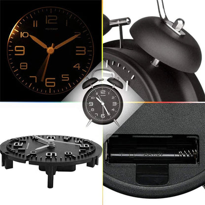 4 Inch Twin Bell Loud Alarm Clock Metal Frame 3D Dial with Backlight Battery Operate Desk Table Alarm Clock For Home and Office    Home Decor Supply | Online Retail | ShoreShopper.com