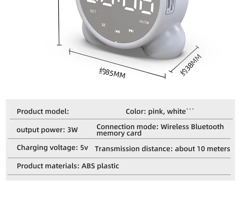 Bluetooth Mirror Table Clock Kids Alarm Clock Cute Cat Digital Alarm Clock For Kids Bedside Clock Children'S Sleep Led Clocks    Home Decor Supply | Online Retail | ShoreShopper.com