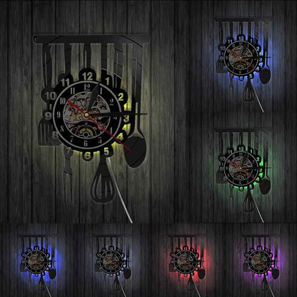 The Kitchen The Heart Of The Home Inspired Vinyl Record Clock Modern Design Vinyl Wall Watch Kitchen Decor Noiseless Timepieces    Home Decor Supply | Online Retail | ShoreShopper.com