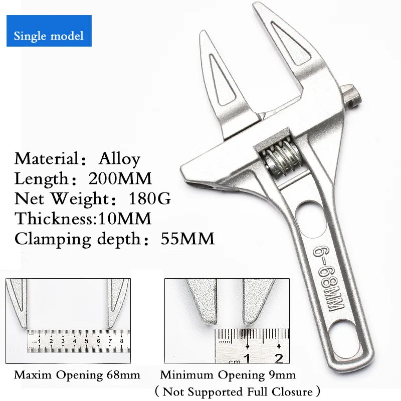 Adjustable Wrench Universal Monkey Spanner Multi-function plumbing Hand Tools Nut Sink Wrench Bathroom Pipe Large Open Spanner    Home Decor Supply | Online Retail | ShoreShopper.com