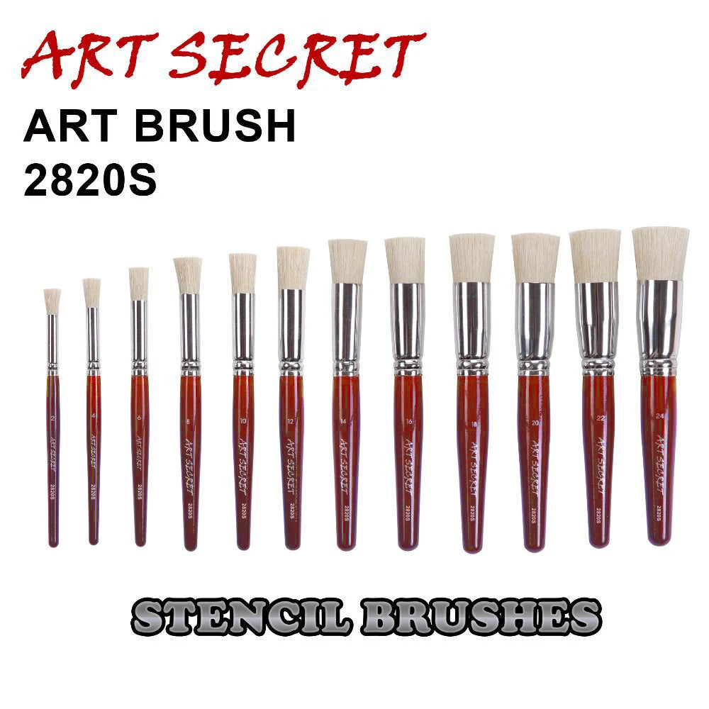 Artsecret Paint Stencil Art Supplies Artist Brush No.2820S Chungking Bristle Hair Short Red Wooden Handle Aluminum Ferrule    Home Decor Supply | Online Retail | ShoreShopper.com