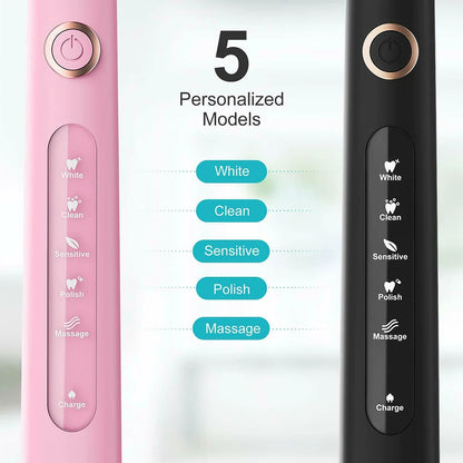 Fairywill Electric Sonic Toothbrush FW-507 USB Charge Rechargeable Adult Waterproof Electronic Tooth Brushes Replacement Heads s - ShoreCo.Shop