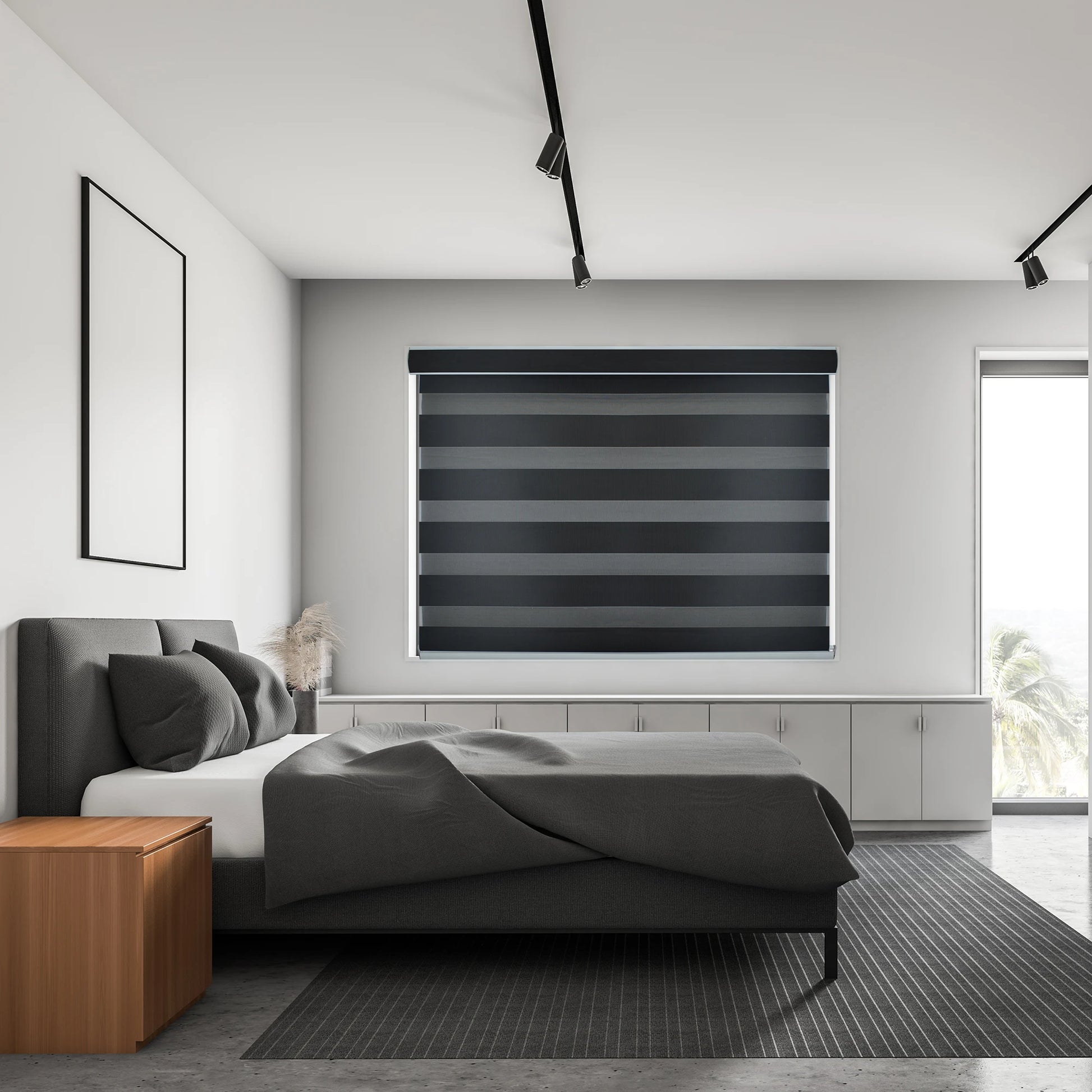 Decopedia Custom Made Zebra Blinds for Windows Motorized Roller Blinds Blackout Day and Night Window Blinds for Sliding Door - ShoreCo.Shop