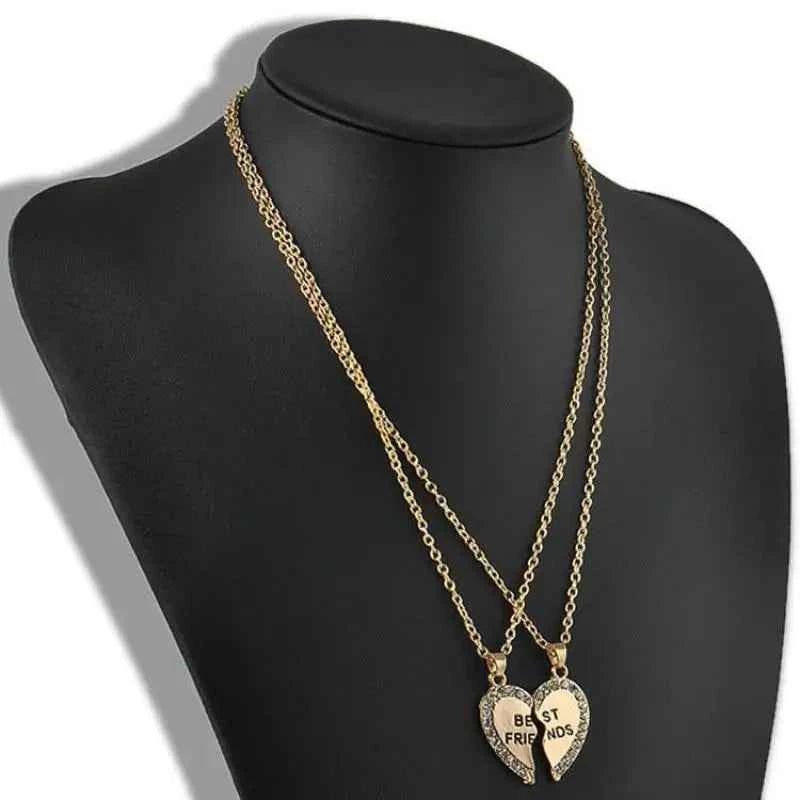Gooden Friends Love English Pendant Pendant Necklace Fashion Two Rhinestones Alloy Flap Best Friends Necklace New Product Launch