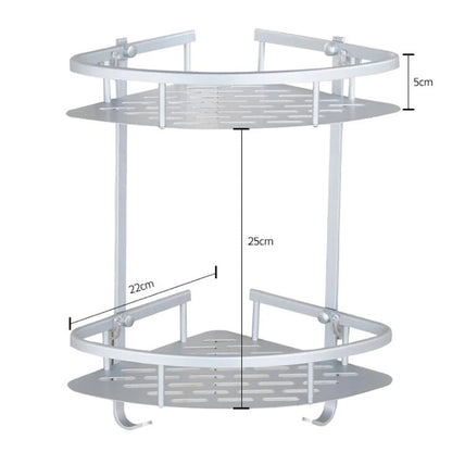 Bathroom Shelf Screws Fixed Durable Aluminum 2 Tiers Shower Shelf Kitchen Storage Holder Shampoo Soap Cosmetic Organizer Shelf    Home Decor Supply | Online Retail | ShoreShopper.com